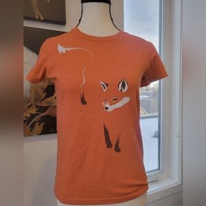 3/$30 THREADLESS Foxy Orange Tee with Fox Graphic